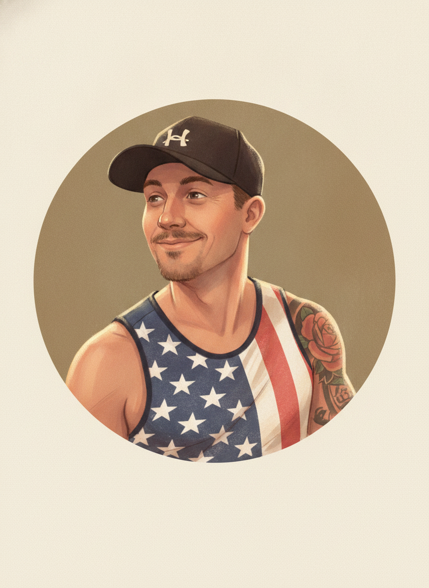 Illustrated portrait of Destry